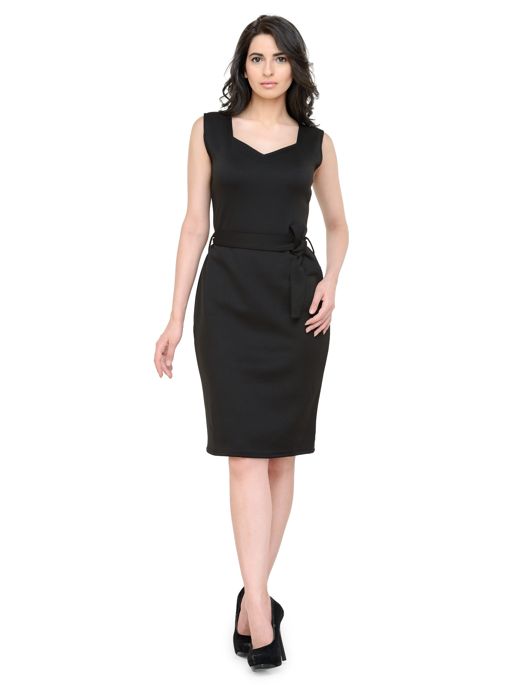 SIPPING COCKTAILS BLACK JERSEY MIDI DRESS